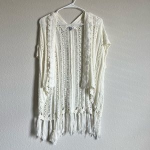 Favlux Cream Shawl Coverup, size small